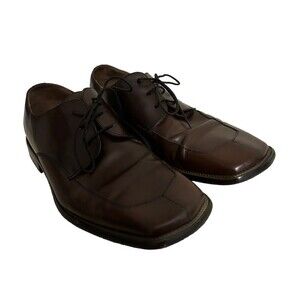 Stacy Adams Men's 10.5 M Brown Leather Lace Up Shoes Square Toe Oxford Stitch